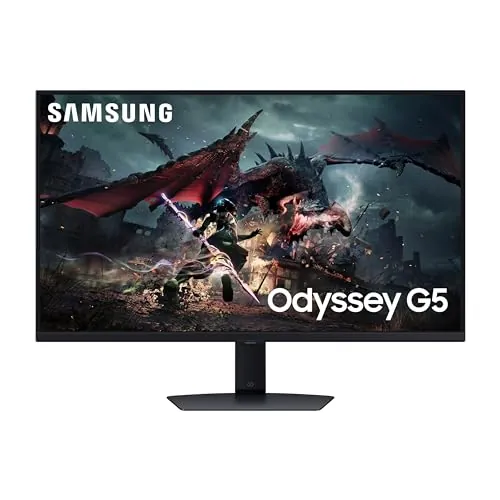 SAMSUNG 32-Inch Odyssey G50D Series QHD, IPS, G-Sync Compatible Gaming Monitor, 1ms, VESA DisplayHDR 400, 180Hz, AMD FreeSync, 2560x1440p, LS32DG502ENXZA