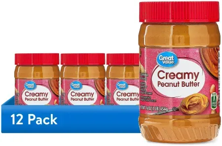12-pack Great Value Creamy Peanut Butter (16oz)