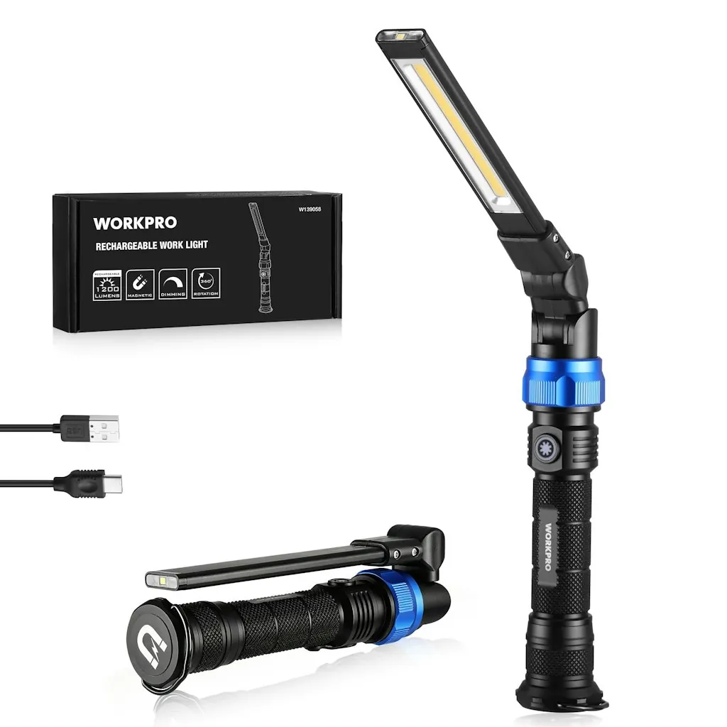 WorkPro Magnetic LED Rechargeable Work Light Flashlight