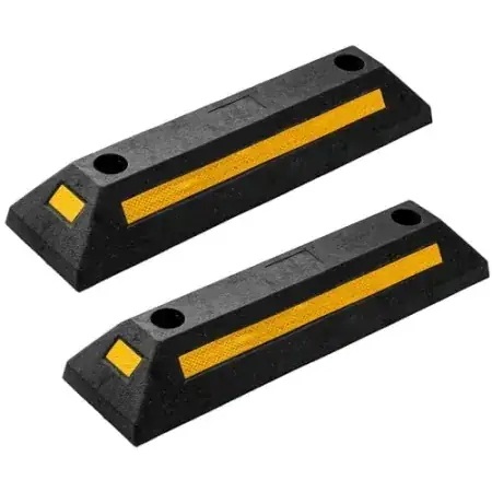 2-Pack Zone Tech 21.5" Heavy Duty Rubber Parking Guides