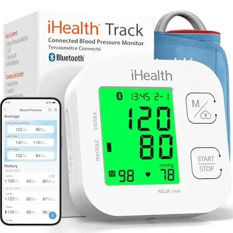 iHealth Track Smart Upper Arm Blood Pressure Monitor with Wide-Range Cuff