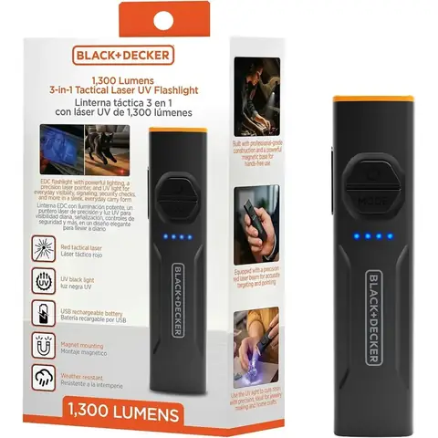 Black+Decker Rechargeable 3-in-1 Tactical Flashlight