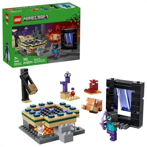 192-Piece LEGO Minecraft Nether & End Portal Journey (21584)