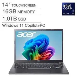 Cert. Refurb: Acer Aspire 14" WUXGA Touch AI Copilot+PC Laptop Core Ultra 5 226V Gen 4 ARC 16GB DDR5 1TB SSD - F/S