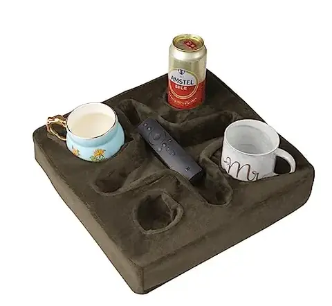 Xchouxer Sofa & Bed Cup Holder Pillow Tray (Brown)