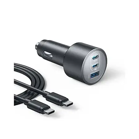 Anker 3-Port up to 167.5W USB C Fast Charging Car Charger w/ 3.3' Cable