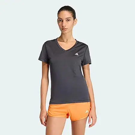 adidas Women's Workout Essentials V-Neck T-Shirt (Black)